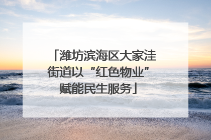 潍坊滨海区大家洼街道以“红色物业”赋能民生服务